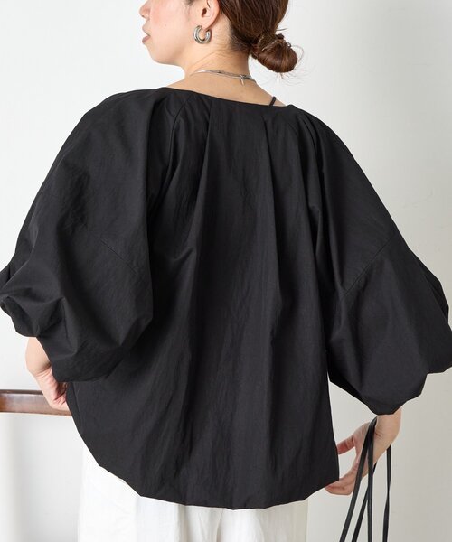 Jena espace merveilleux（ジェナ　エスパスメルヴェイユ）の「タックバルーンジャケット（ベスト・レディース・ベージュ/ブラック・FREE）」の10枚目の写真