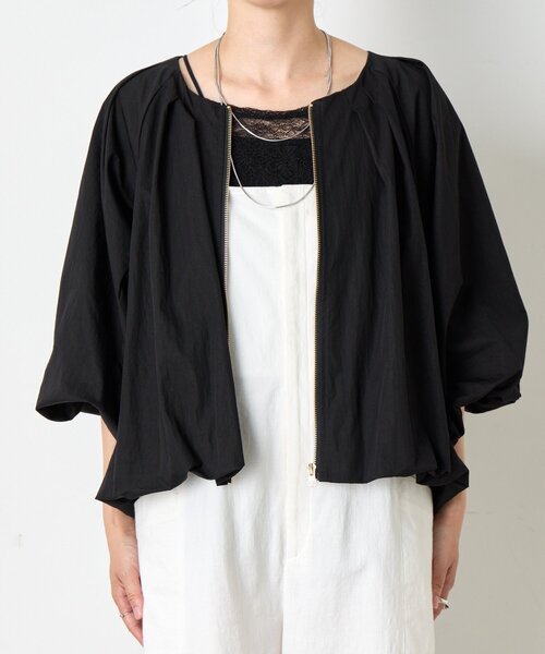 Jena espace merveilleux（ジェナ　エスパスメルヴェイユ）の「タックバルーンジャケット（ベスト・レディース・ベージュ/ブラック・FREE）」の14枚目の写真