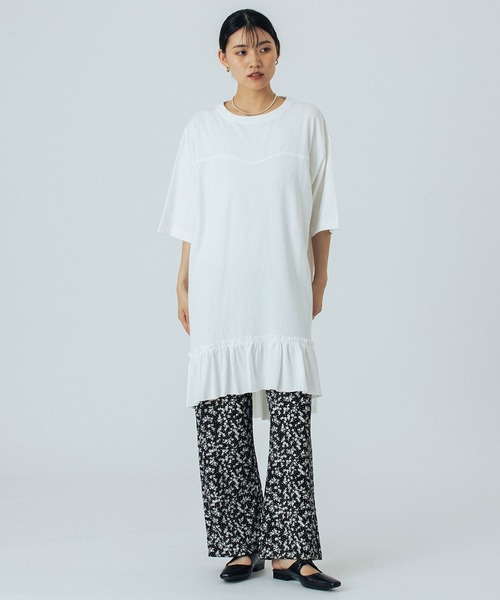ROSE BUD(ローズバッド)の「FRILL TEE DRESS(ワンピース・レディース・ホワイト/ピンク/ブラック・ONE SIZE)」の16枚目の写真