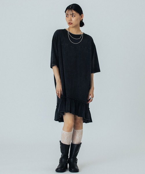 ROSE BUD(ローズバッド)の「FRILL TEE DRESS(ワンピース・レディース・ホワイト/ピンク/ブラック・ONE SIZE)」の17枚目の写真