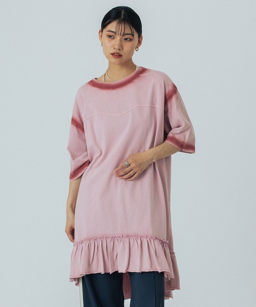 ROSE BUD(ローズバッド)の「FRILL TEE DRESS(ワンピース・レディース・ホワイト/ピンク/ブラック・ONE SIZE)」の11枚目の写真