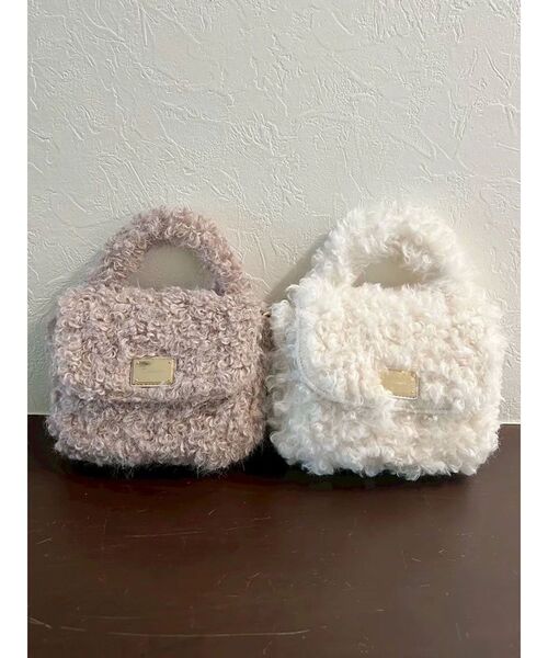 MERCURYDUO(マーキュリーデュオ)の「プードルファーバッグ(ハンドバッグ・レディース・オフホワイト/ピンク・FREE)」の17枚目の写真