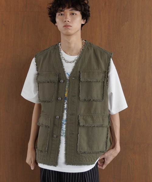 PBLIM（ページボーイリム）の「《UNISEX》アソートフリンジベスト（その他アウター・レディース・ブラック/カーキ/レオパード・FREE）」の3枚目の写真