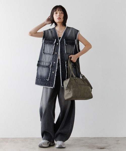 PBLIM（ページボーイリム）の「《UNISEX》アソートフリンジベスト（その他アウター・レディース・ブラック/カーキ/レオパード・FREE）」の6枚目の写真