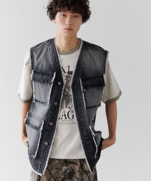 PBLIM（ページボーイリム）の「《UNISEX》アソートフリンジベスト（その他アウター・レディース・ブラック/カーキ/レオパード・FREE）」の10枚目の写真