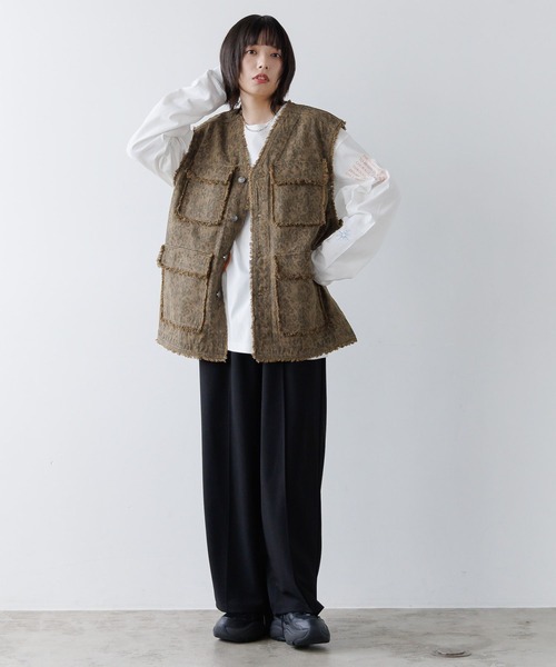 PBLIM（ページボーイリム）の「《UNISEX》アソートフリンジベスト（その他アウター・レディース・ブラック/カーキ/レオパード・FREE）」の16枚目の写真