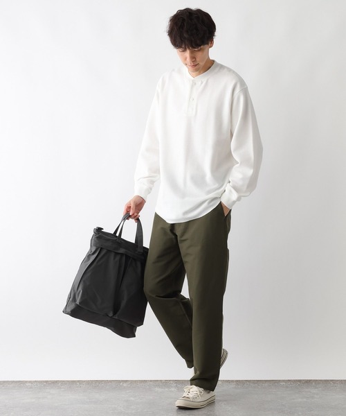 FOUND GOOD（ファウンドグッド）の「ワッフルヘンリーネックT（Tシャツ/カットソー・メンズ・ホワイト系1/グレー系5/ブラック・XL/L/M）」の5枚目の写真