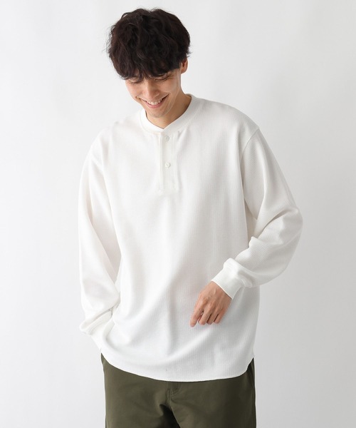 FOUND GOOD（ファウンドグッド）の「ワッフルヘンリーネックT（Tシャツ/カットソー・メンズ・ホワイト系1/グレー系5/ブラック・XL/L/M）」の7枚目の写真