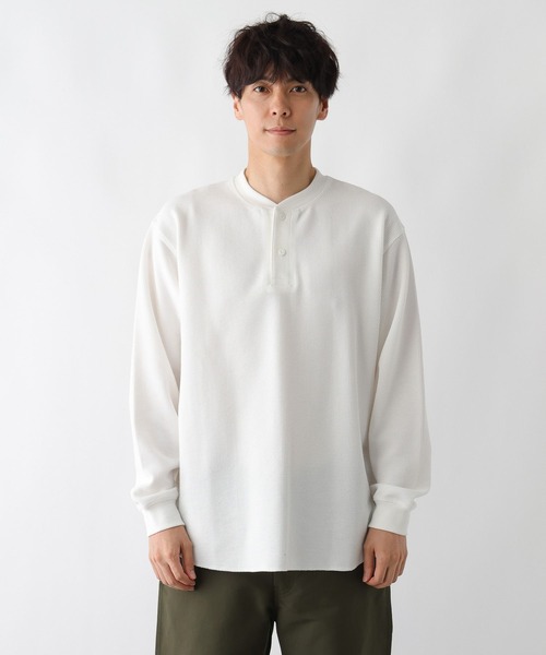 FOUND GOOD（ファウンドグッド）の「ワッフルヘンリーネックT（Tシャツ/カットソー・メンズ・ホワイト系1/グレー系5/ブラック・XL/L/M）」の16枚目の写真