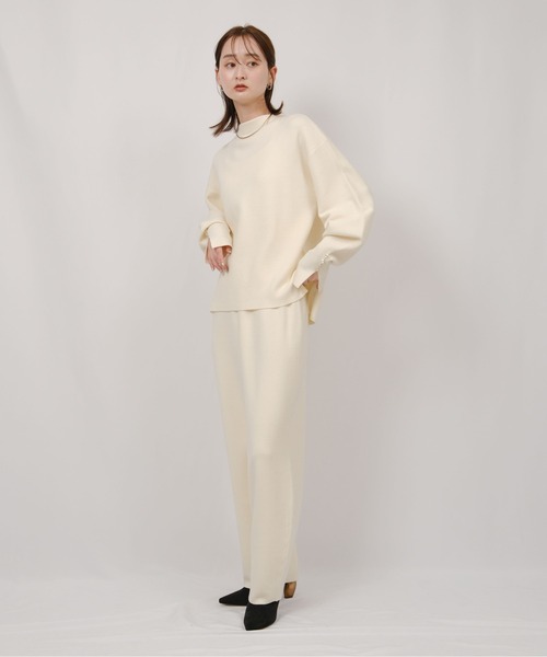 ミラノリブ編みボタン付きニットトップス Palm Riche│Eimee Law