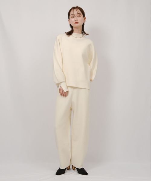 ミラノリブ編みボタン付きニットトップス Palm Riche│Eimee Law