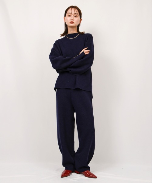 ミラノリブ編みボタン付きニットトップス Palm Riche│Eimee Law