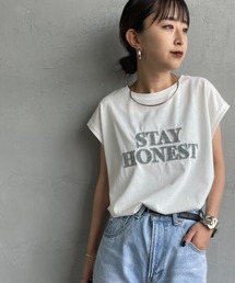 tシャツ 「MAISON DE L'ALLURE/メゾンドゥラリュール」 エンボス加工ロゴTシャツ レディース MAISON DE L'ALLURE tシャツ 「MAISON L'ALLURE/メゾンドゥラ