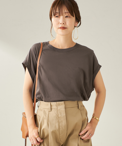 plage（プラージュ）の「《追加》ALBINI ハイゲージTシャツ（Tシャツ/カットソー・レディース・ブラウン/スカイブルー/チャコールグレー/ホワイト・FREE）」の20枚目の写真