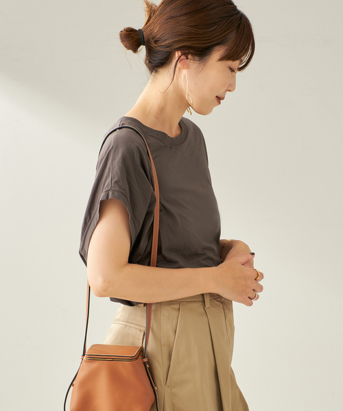 plage（プラージュ）の「《追加》ALBINI ハイゲージTシャツ（Tシャツ/カットソー・レディース・ブラウン/スカイブルー/チャコールグレー/ホワイト・FREE）」の22枚目の写真