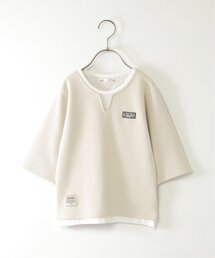 ikka | 【親子コーデ】キーネックレイヤード7分袖Tシャツ（120~160cm）(Tシャツ/カットソー)
