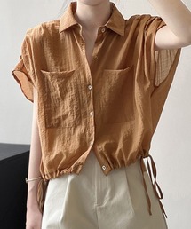 新品タグ付きボールジィ　オレンジ　ブラウス　リボン 2WAY】GATHER RIBBON BL ギャザー リボン ブラウス（シャツ