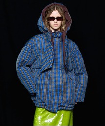 MAISON SPECIAL(]XyV)́y25AW PRE-ORDERzPlaid Hoodie Scarf Middle Down Coat/`FbNt[fB}t[~h_ER[gyMAISON SPECIAL/]XyVz(_EWPbg/R[g)