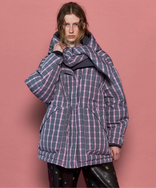 ジャケット・アウター maison mill SARAH COAT モスダンボール×中綿キルティングノーカラーコート≪手洗い可能