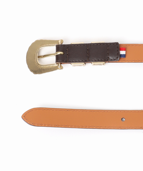 MAISON BOINET（メゾンボワネ）の「MAISON BOINET/メゾンボネット ゴールドバックルベルト（ベルト・レディース・ブラウン・80）」の6枚目の写真