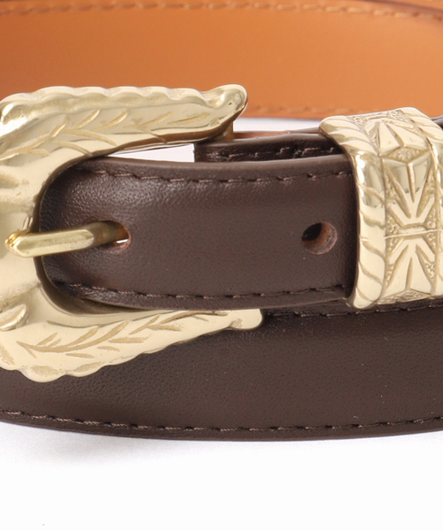MAISON BOINET（メゾンボワネ）の「MAISON BOINET/メゾンボネット ゴールドバックルベルト（ベルト・レディース・ブラウン・80）」の10枚目の写真