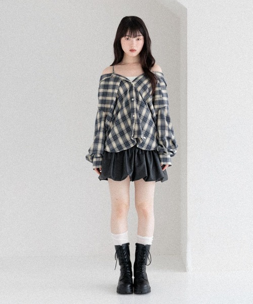 Heather(ヘザー)の「アソート切り替えバルーンミニスカート 585532(スカート・レディース・ブラック/ブラウン/キャメル/ブラウン系その他・S/M)」の6枚目の写真