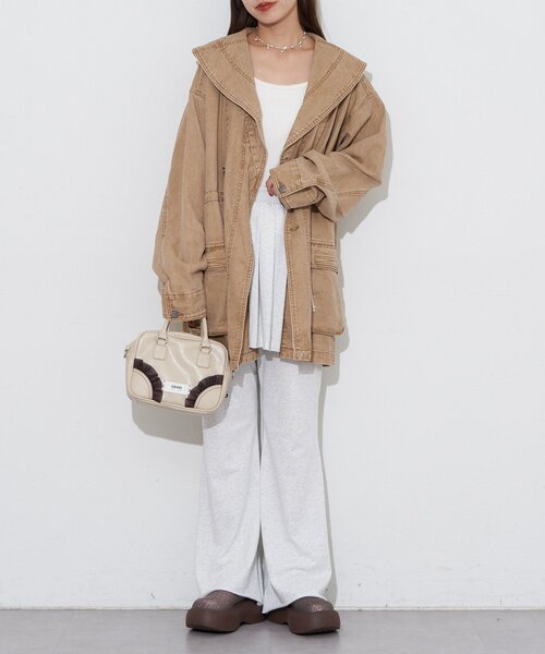 CIAOPANIC（チャオパニック）の「【ANTI WARP /アンチワープ】BIGショールカラーフィールドジャケット（ブルゾン・レディース・ピンク/ベージュ/ブルー・FREE）」の9枚目の写真