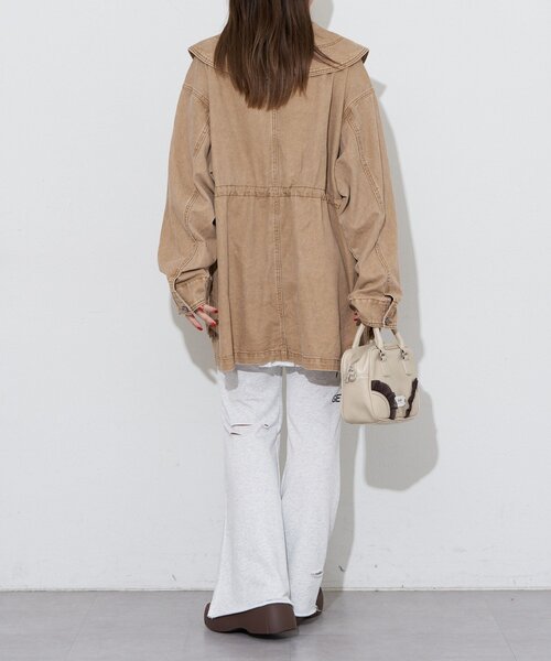 CIAOPANIC（チャオパニック）の「【ANTI WARP /アンチワープ】BIGショールカラーフィールドジャケット（ブルゾン・レディース・ピンク/ベージュ/ブルー・FREE）」の11枚目の写真