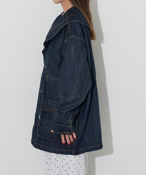 CIAOPANIC（チャオパニック）の「【ANTI WARP /アンチワープ】BIGショールカラーフィールドジャケット（ブルゾン・レディース・ピンク/ベージュ/ブルー・FREE）」の22枚目の写真