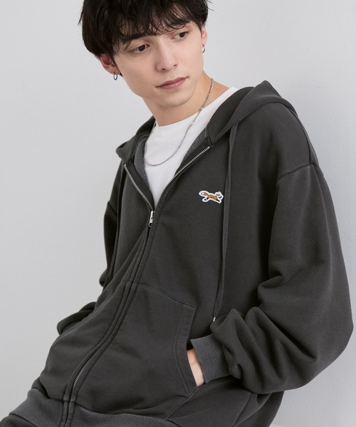 PENNEYS（ぺニーズ）の「PENNEYS/ペニーズ 別注 THE FOX ロゴ ワンポイント刺繍 ヴィンテージライク ヘビーウェイト ジップパーカー【セットアップ対応】（パーカー・メンズ・ブラウン/ブラック/グレー/カーキ/ネイビー・S/L/M）」の16枚目の写真