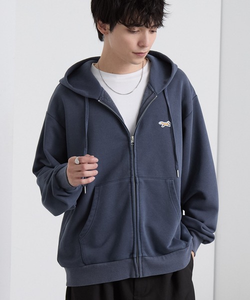 PENNEYS（ぺニーズ）の「PENNEYS/ペニーズ 別注 THE FOX ロゴ ワンポイント刺繍 ヴィンテージライク ヘビーウェイト ジップパーカー【セットアップ対応】（パーカー・メンズ・ブラウン/ブラック/グレー/カーキ/ネイビー・S/L/M）」の18枚目の写真