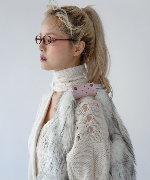 新品未使用　CARA カーラ　レディース　カーディガン　マフラー　2点 Loueme カーディガン マフラータイ付ニットカーディガン レディース