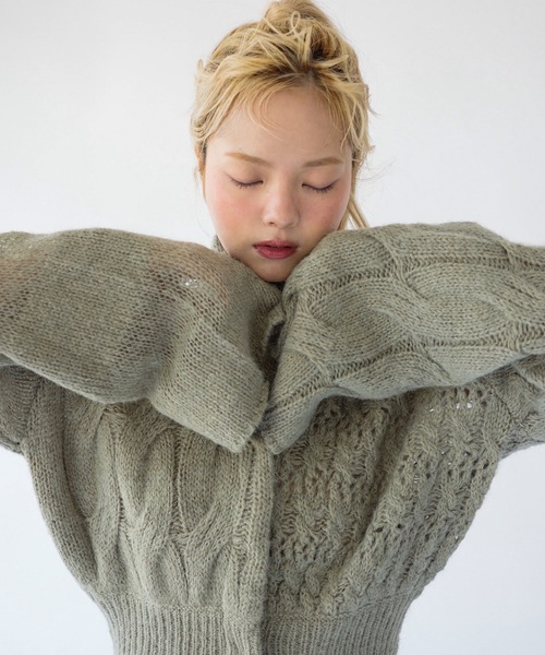 igi（イジ）の「PUZZLE CARDI × BUCKLE COMBO / パズルカーディガン