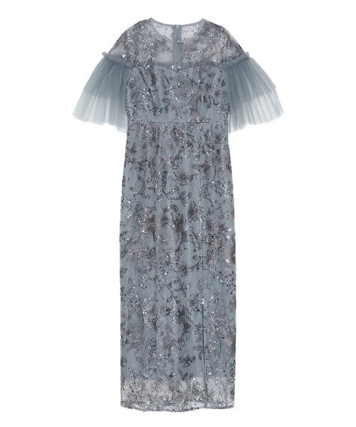 Leja(レジャ)の「【LEJA】フラワースパンコールチュールスリーブIラインドレスワンピース美脚効果結婚式 パーティードレス 成人式 二次会 同窓会 お呼ばれ オケージョン 20代 30代(ドレス・レディース・ブラック/グレー・SMALL/MEDIUM)」の20枚目の写真