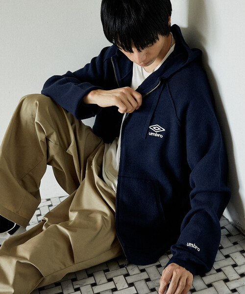 ★ジモティー割あり★ﾜ-ﾄﾞﾛ-ﾌﾞ/クリ-ニング済み/HG-3229 セール】KNIT FULL-ZIP HOODIE/ニットフルジップフーディー/UMBRO別注