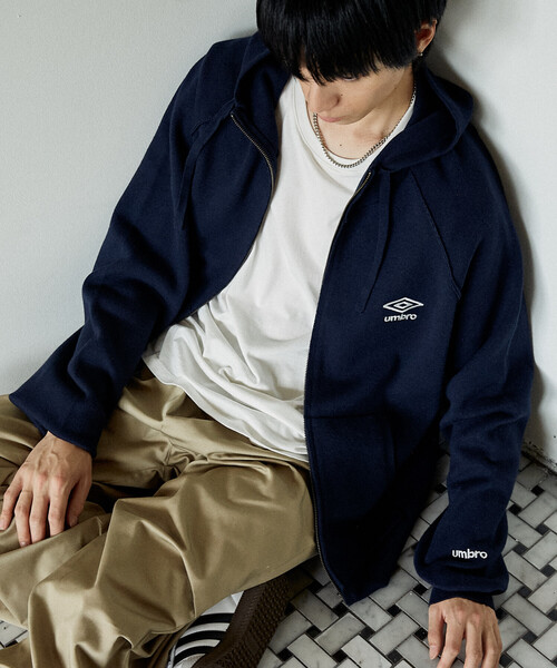 セール】KNIT FULL-ZIP HOODIE/ニットフルジップフーディー/UMBRO別注