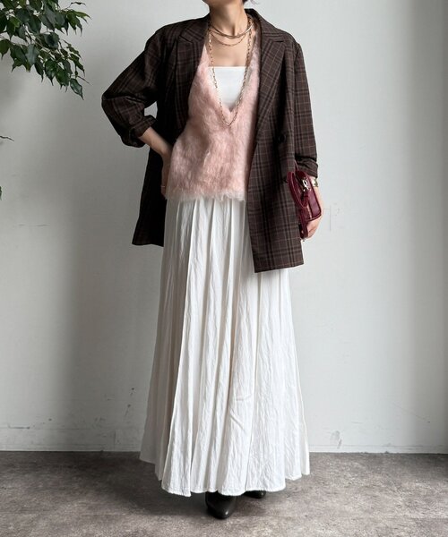 DouDou（ドゥドゥ）の「チェックダブルジャケット（テーラードジャケット・レディース・ブラウン/ブラウン系その他・FREE）」の15枚目の写真