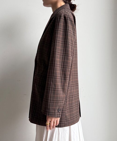 DouDou（ドゥドゥ）の「チェックダブルジャケット（テーラードジャケット・レディース・ブラウン/ブラウン系その他・FREE）」の22枚目の写真