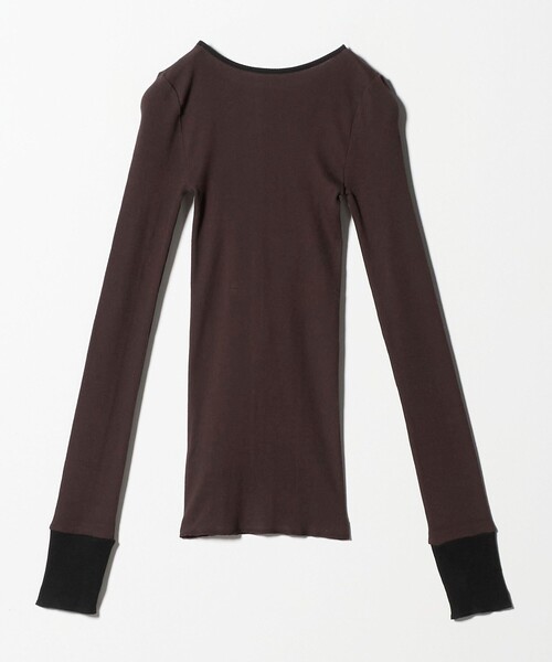 TO UNITED ARROWS（トゥーユナイテッドアローズ）の「＜TO UNITED ARROWS＞リブ ロングスリーブ カットソー（Tシャツ/カットソー・レディース・オフホワイト/ブラック/ダークブラウン・FREE）」の20枚目の写真