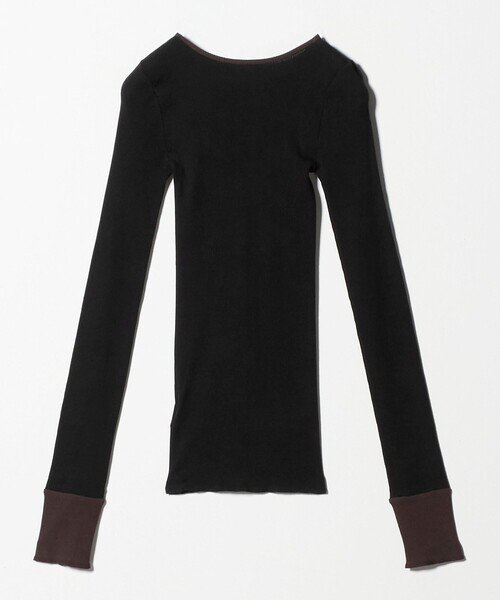 TO UNITED ARROWS（トゥーユナイテッドアローズ）の「＜TO UNITED ARROWS＞リブ ロングスリーブ カットソー（Tシャツ/カットソー・レディース・オフホワイト/ブラック/ダークブラウン・FREE）」の15枚目の写真