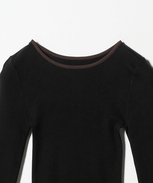 TO UNITED ARROWS（トゥーユナイテッドアローズ）の「＜TO UNITED ARROWS＞リブ ロングスリーブ カットソー（Tシャツ/カットソー・レディース・オフホワイト/ブラック/ダークブラウン・FREE）」の14枚目の写真