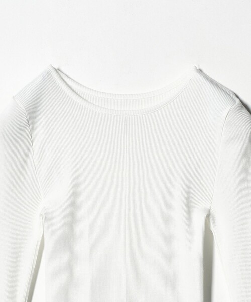 TO UNITED ARROWS（トゥーユナイテッドアローズ）の「＜TO UNITED ARROWS＞リブ ロングスリーブ カットソー（Tシャツ/カットソー・レディース・オフホワイト/ブラック/ダークブラウン・FREE）」の9枚目の写真