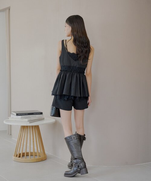 全国即完売✨ 45R❣️レインボーチャメレイオンベタッチプリントのMキャミ ADAM ET ROPÉ FEMME(アダム エ ロペ ファム) / ラメパターン