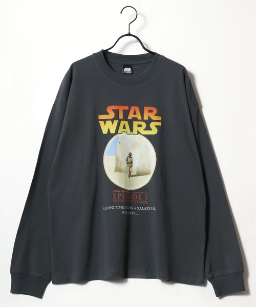 STAR WARS（スターウォーズ）の「Disney/ディズニー STAR WARS/スターウォーズ オーバーサイズ ピグメント風 ヴィンテージ加工 ポスターアート ロングスリーブTシャツ/ロンT/レディース メンズ（Tシャツ/カットソー・レディース・ブラック系その他2/ブラック系その他・LL/L/M）」の3枚目の写真