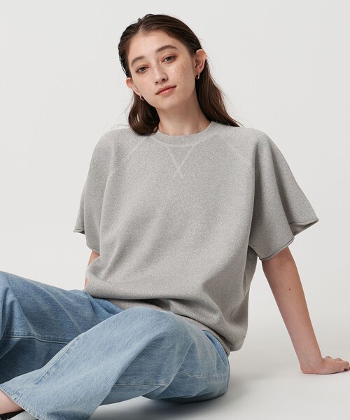 UNITED ARROWS／ニット新品 コイルニット ショートスリーブ プルオーバー ―ウォッシャブル―