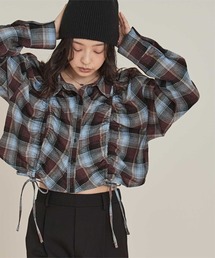 起毛チェックドロストシャツ
