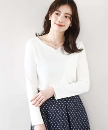 OFUON le MK | 【2025AW】ハートネックコットンカットソー/洗える/WEB限定サイズあり(Tシャツ/カットソー)