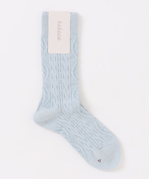 babaco(ババコ)の「babaco Cable Socks(ソックス/靴下・レディース・ライトブルー/ブラウン/ダークグレー・1)」の3枚目の写真