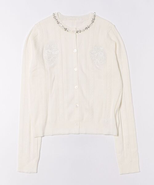 SunsetPark(サンセットパーク)の「ローズ刺繍ニットカーディガン SP25f001【SunsetPark】(カーディガン/ボレロ・レディース・グレー/アイボリー・M/L/S)」の9枚目の写真