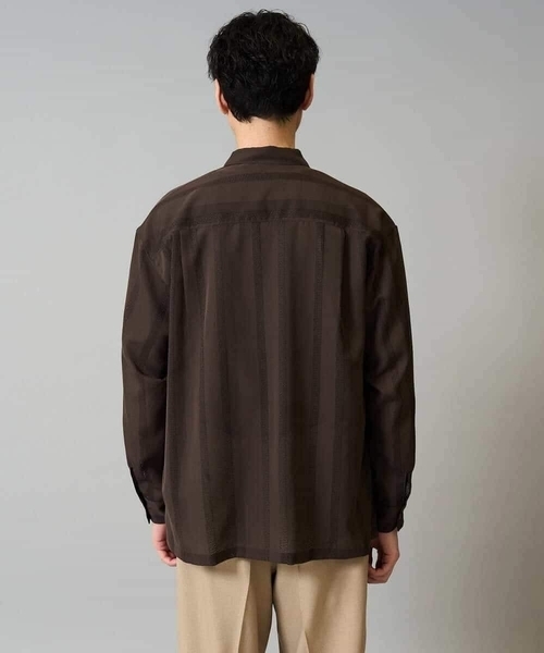 a.v.v(アーヴェヴェ)の「【イージーケア/速乾】カラミストライプワイドシルエットシャツ【洗濯機で洗える】(シャツ/ブラウス・メンズ・チャコールグレー/ブラウン・48/46/50)」の10枚目の写真